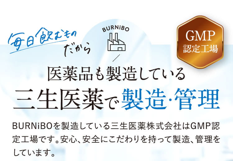 毎日飲むものだから医薬品も製造している三生医薬で製造・管理